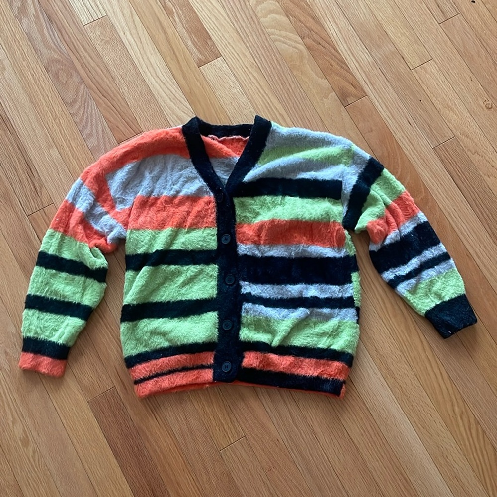 Striped Fuzzy Cardigan